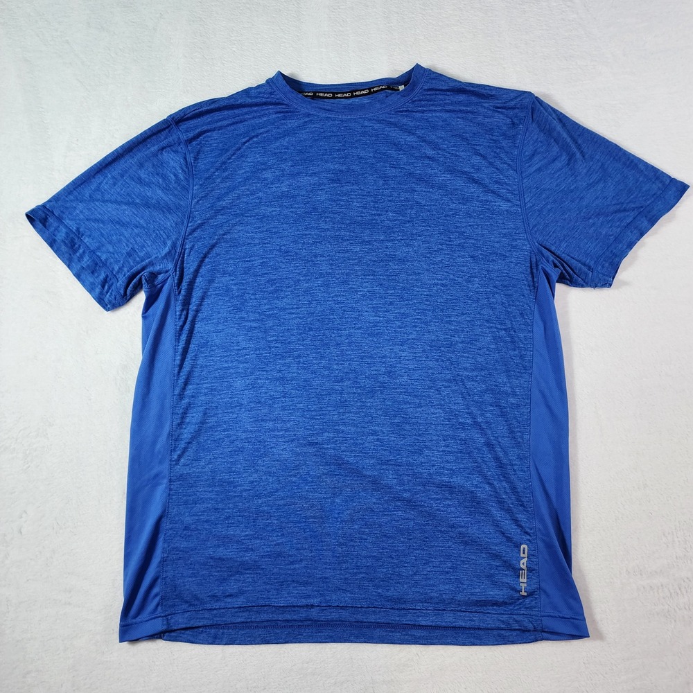 HEAD Performance T-Shirt Mens Large Blue Space‎ Dye Short Sleeve Athletic Gym